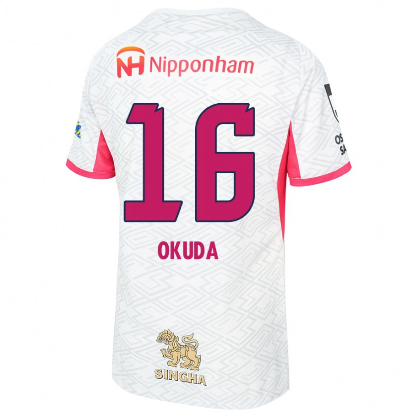 Danxen Criança Camisola Hayato Okuda #16 Branco Rosa Sakura Alternativa 2025/26 Camisa