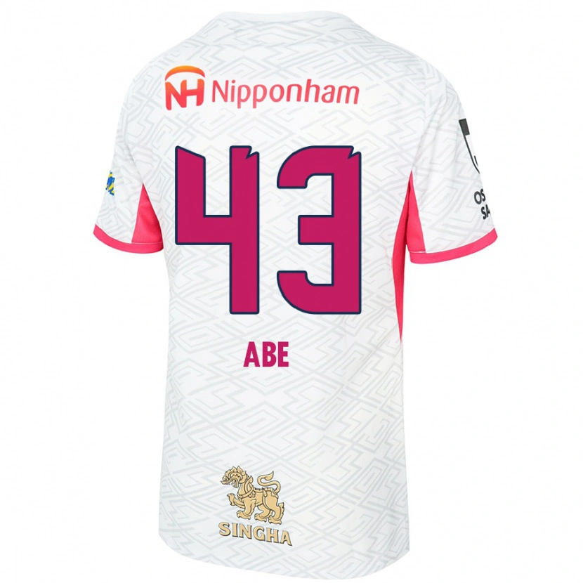 Danxen Criança Camisola Yosei Abe #43 Branco Rosa Sakura Alternativa 2025/26 Camisa
