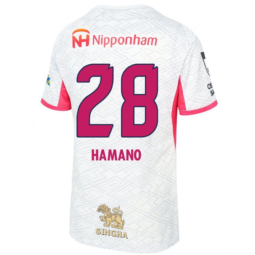 Danxen Criança Camisola Maika Hamano #28 Branco Rosa Sakura Alternativa 2025/26 Camisa
