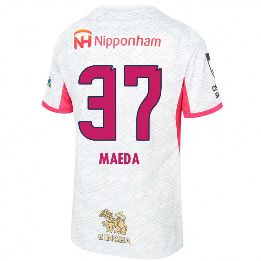 Danxen Criança Camisola Ryudai Maeda #37 Branco Rosa Sakura Alternativa 2025/26 Camisa