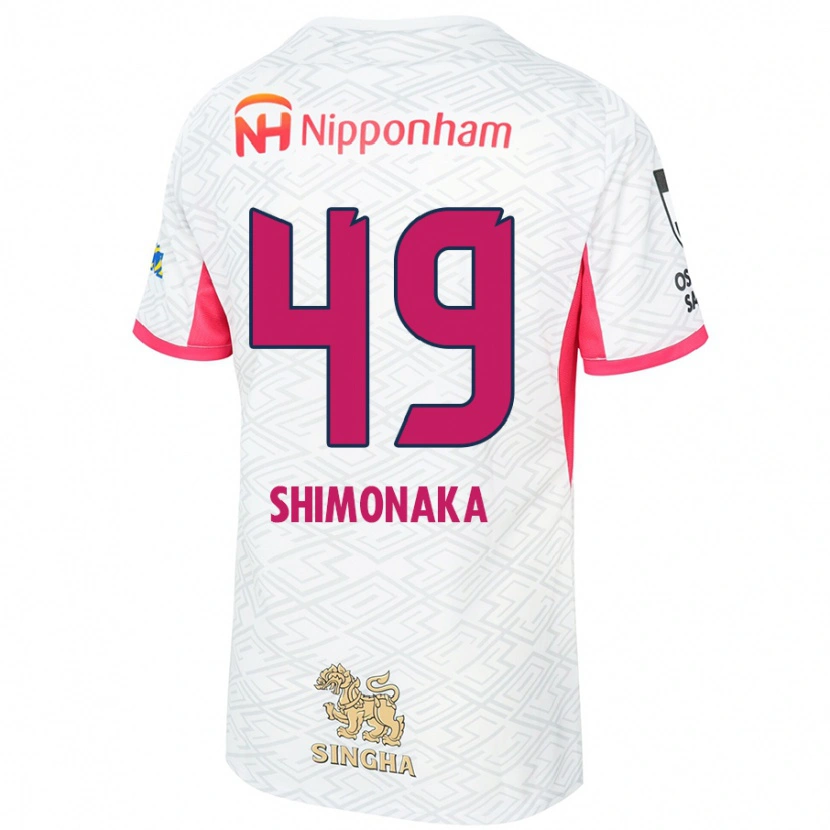 Danxen Criança Camisola Ryoga Shimonaka #49 Branco Rosa Sakura Alternativa 2025/26 Camisa