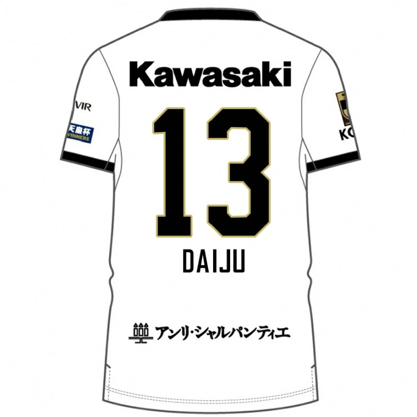 Danxen Criança Camisola Daiju Sasaki #13 Branco Preto Alternativa 2025/26 Camisa