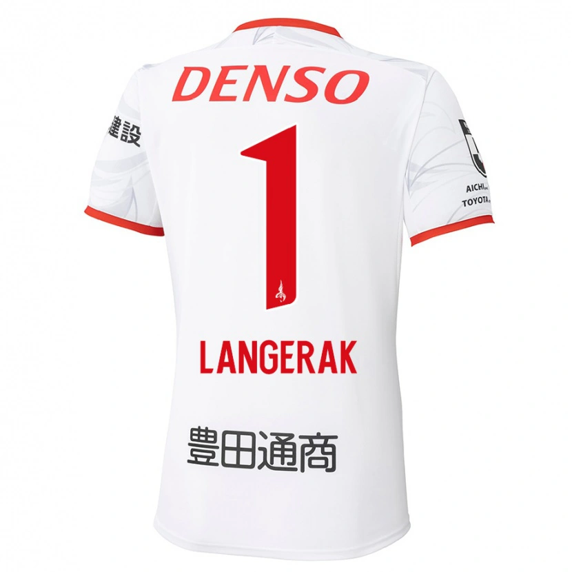 Danxen Criança Camisola Mitchell Langerak #1 Branco Vermelho Alternativa 2025/26 Camisa