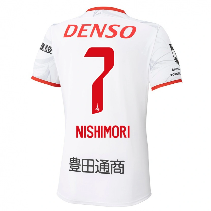 Danxen Criança Camisola Yuto Nishimori #7 Branco Vermelho Alternativa 2025/26 Camisa