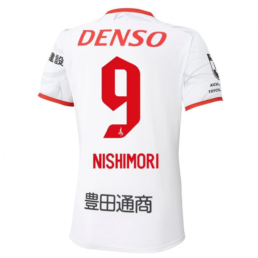 Danxen Criança Camisola Naoto Nishimori #9 Branco Vermelho Alternativa 2025/26 Camisa
