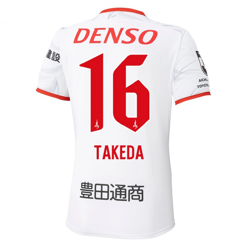 Danxen Criança Camisola Yohei Takeda #16 Branco Vermelho Alternativa 2025/26 Camisa