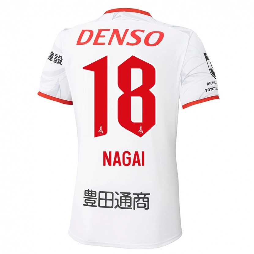 Danxen Criança Camisola Kensuke Nagai #18 Branco Vermelho Alternativa 2025/26 Camisa