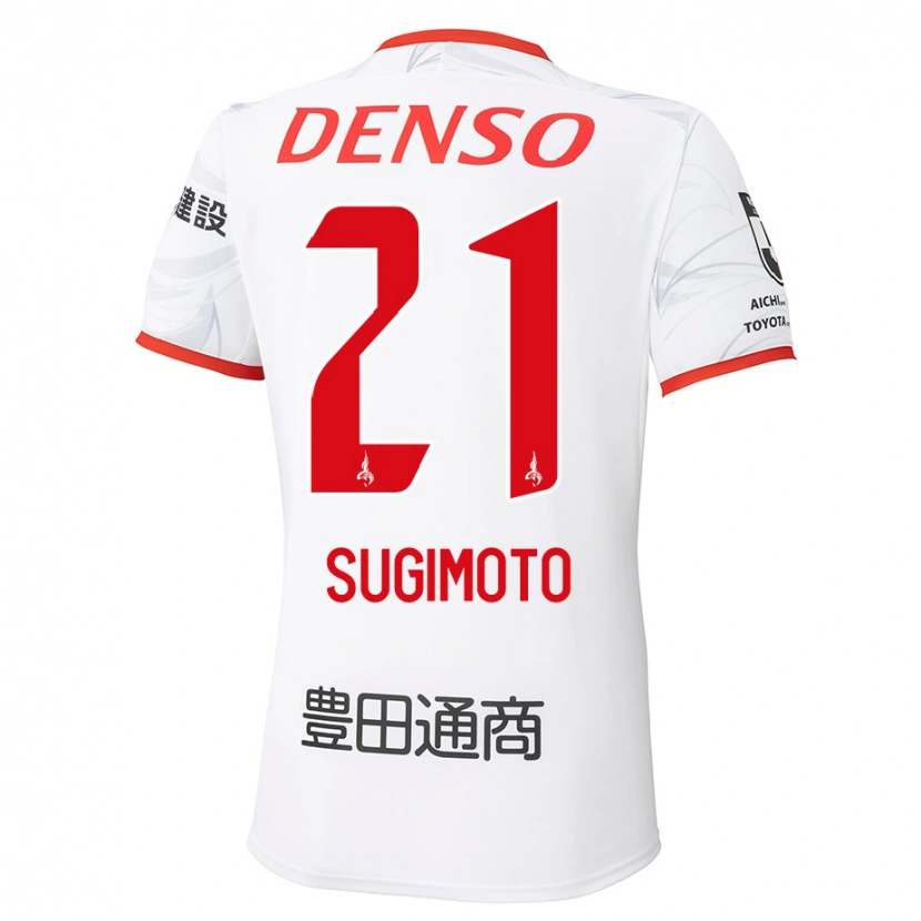 Danxen Criança Camisola Daichi Sugimoto #21 Branco Vermelho Alternativa 2025/26 Camisa
