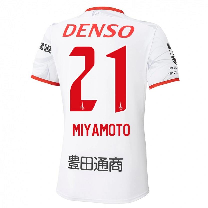 Danxen Criança Camisola Kodai Miyamoto #21 Branco Vermelho Alternativa 2025/26 Camisa