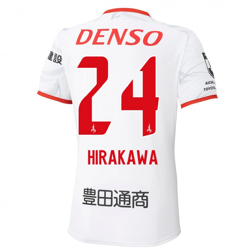 Danxen Criança Camisola Haruto Hirakawa #24 Branco Vermelho Alternativa 2025/26 Camisa
