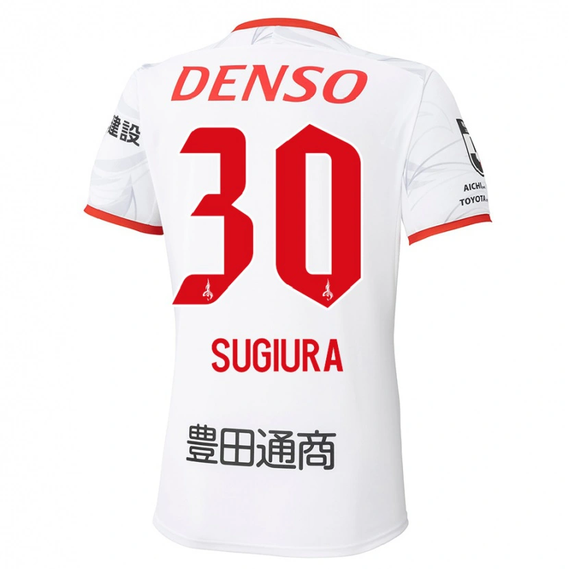 Danxen Criança Camisola Shungo Sugiura #30 Branco Vermelho Alternativa 2025/26 Camisa