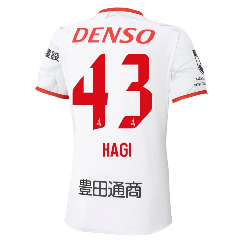 Danxen Criança Camisola Hiroaki Hagi #43 Branco Vermelho Alternativa 2025/26 Camisa