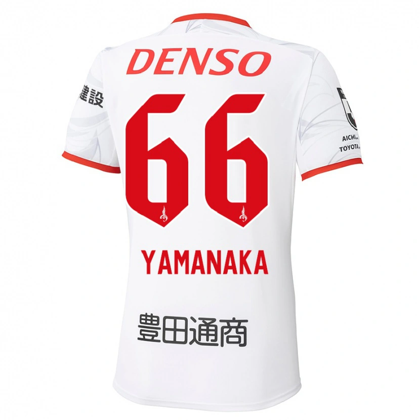 Danxen Criança Camisola Ryosuke Yamanaka #66 Branco Vermelho Alternativa 2025/26 Camisa