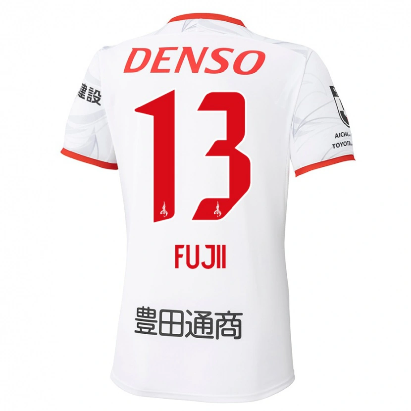 Danxen Criança Camisola Haruya Fujii #13 Branco Vermelho Alternativa 2025/26 Camisa