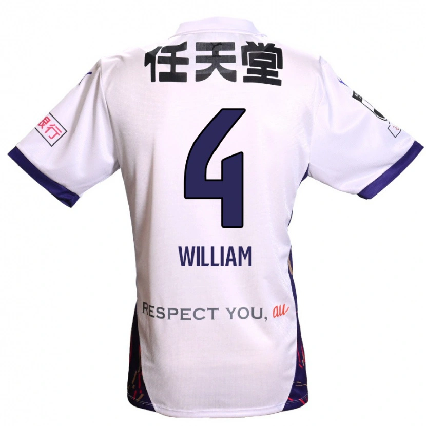 Danxen Criança Camisola Patrick William #4 Branco Roxo Preto Alternativa 2025/26 Camisa