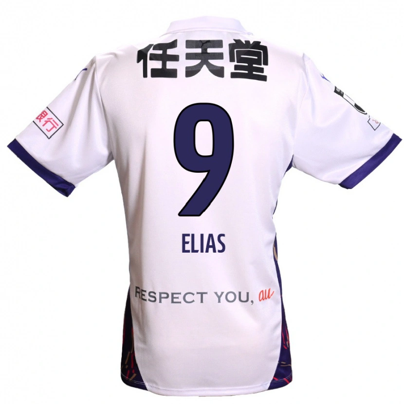 Danxen Criança Camisola Rafael Elias #9 Branco Roxo Preto Alternativa 2025/26 Camisa