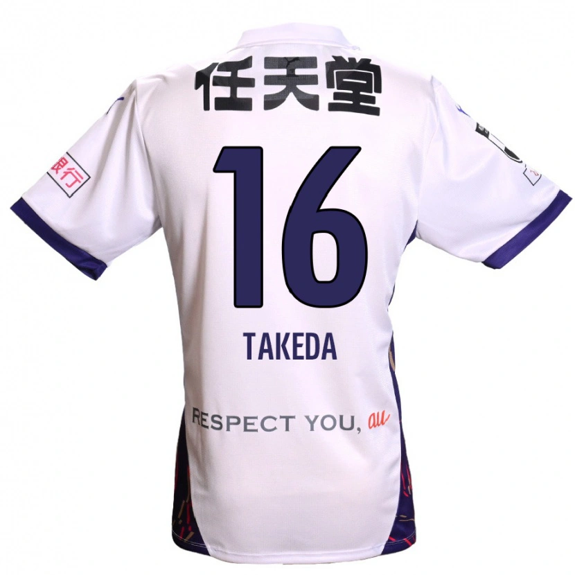 Danxen Criança Camisola Shohei Takeda #16 Branco Roxo Preto Alternativa 2025/26 Camisa