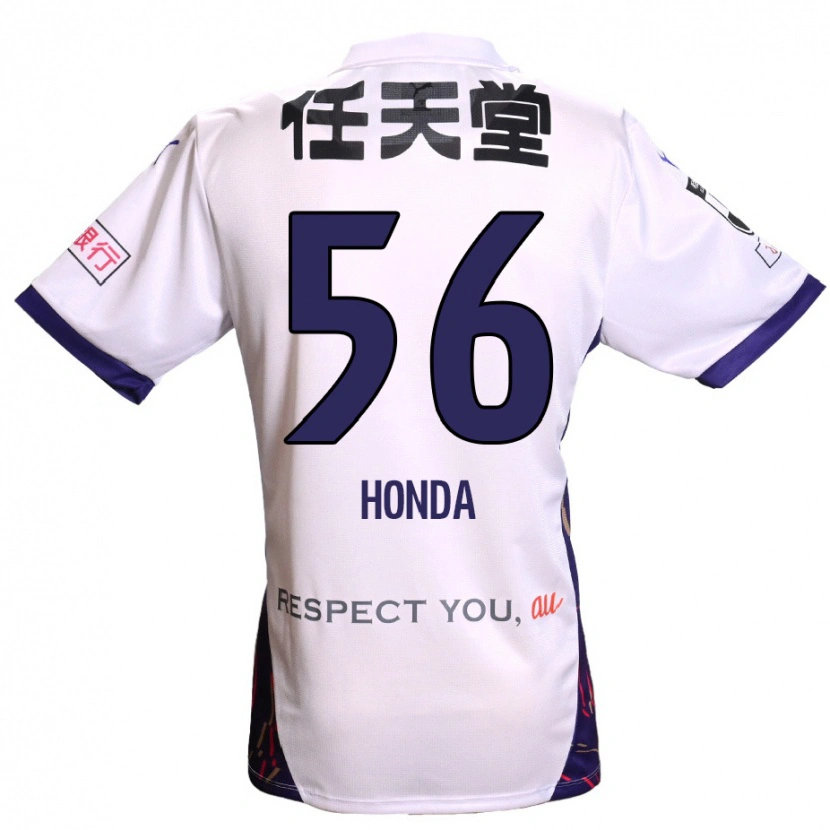 Danxen Criança Camisola Atsushi Honda #56 Branco Roxo Preto Alternativa 2025/26 Camisa
