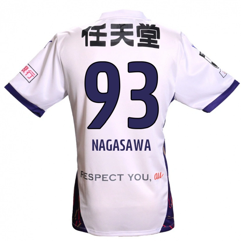 Danxen Criança Camisola Shun Nagasawa #93 Branco Roxo Preto Alternativa 2025/26 Camisa