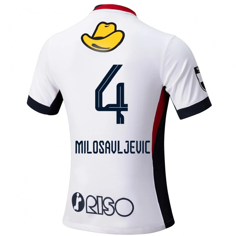 Danxen Criança Camisola Radomir Milosavljevic #4 Branco Preto Alternativa 2025/26 Camisa