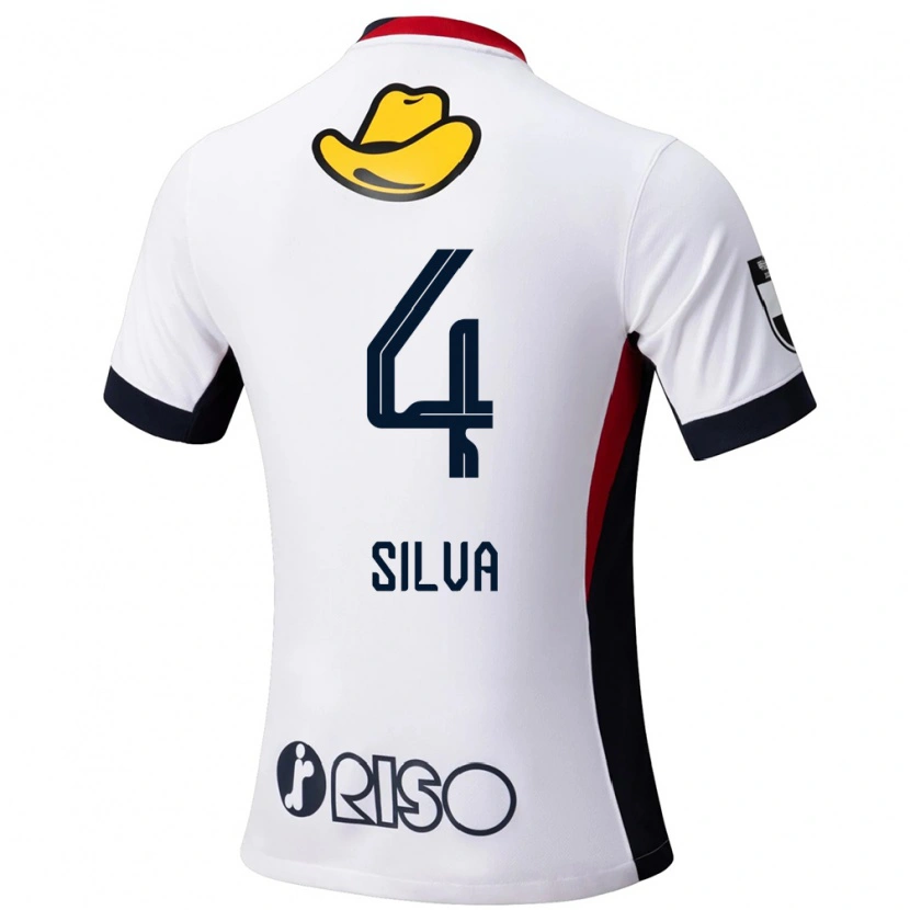 Danxen Criança Camisola Leo Silva #4 Branco Preto Alternativa 2025/26 Camisa