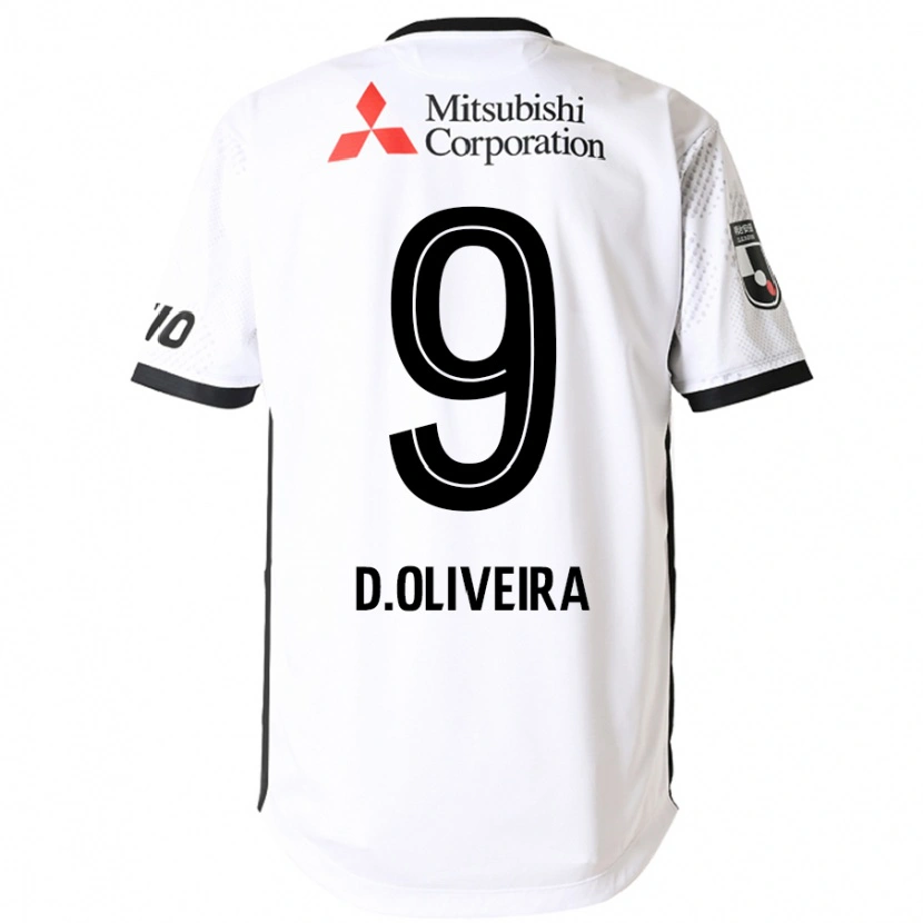 Danxen Criança Camisola Diego Oliveira #9 Branco Preto Alternativa 2025/26 Camisa