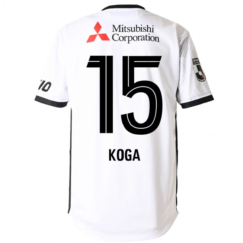 Danxen Criança Camisola Shun Koga #15 Branco Preto Alternativa 2025/26 Camisa