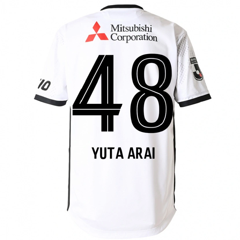 Danxen Criança Camisola Yuta Arai #48 Branco Preto Alternativa 2025/26 Camisa