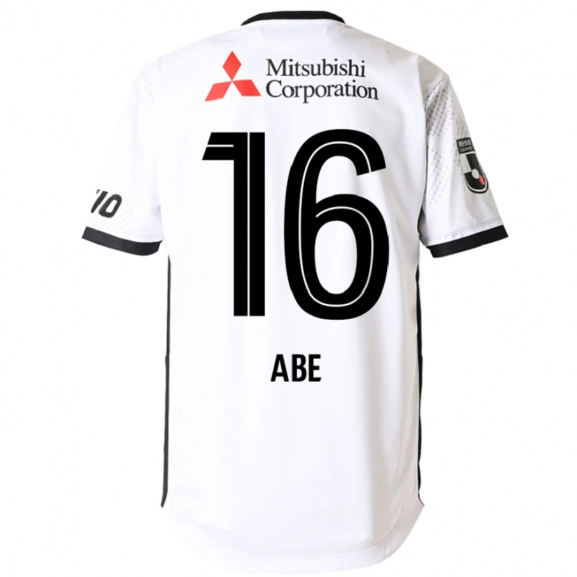 Danxen Criança Camisola Nobuyuki Abe #16 Branco Preto Alternativa 2025/26 Camisa