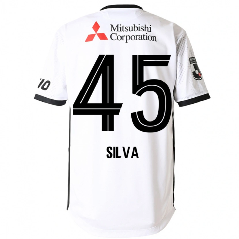 Danxen Criança Camisola Arthur Silva #45 Branco Preto Alternativa 2025/26 Camisa
