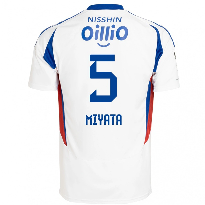 Danxen Criança Camisola Haru Miyata #5 Branco Azul Royal Alternativa 2025/26 Camisa