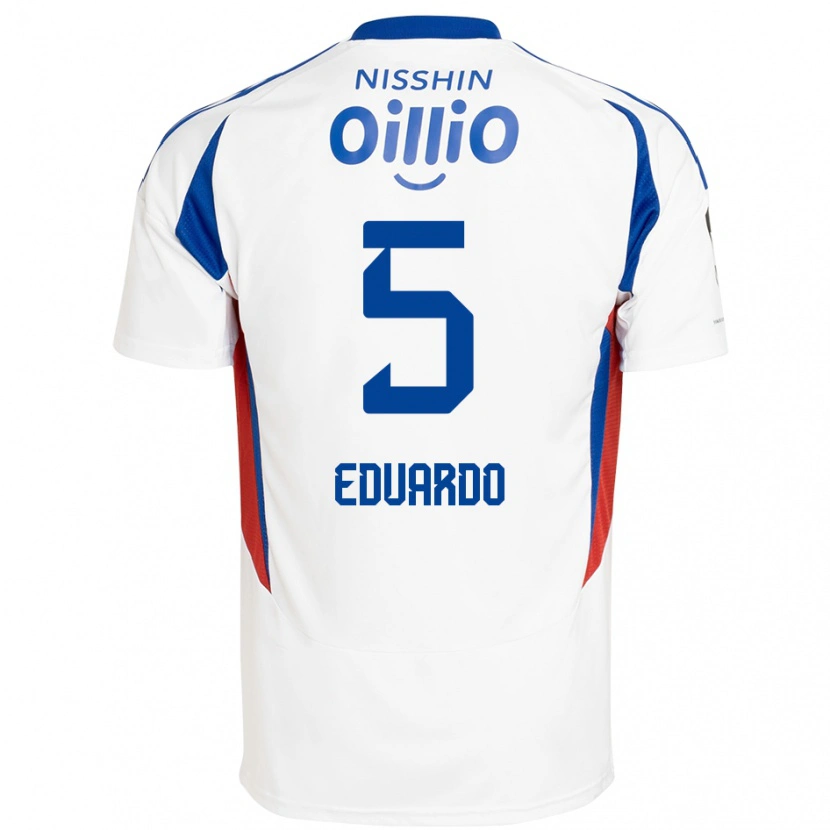 Danxen Criança Camisola Eduardo #5 Branco Azul Royal Alternativa 2025/26 Camisa