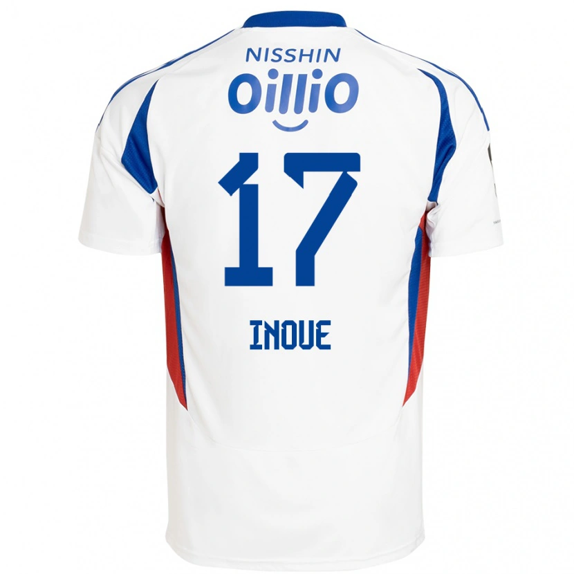 Danxen Criança Camisola Kenta Inoue #17 Branco Azul Royal Alternativa 2025/26 Camisa