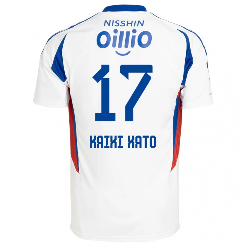 Danxen Criança Camisola Kaiki Kato #17 Branco Azul Royal Alternativa 2025/26 Camisa