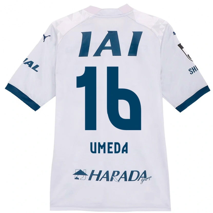 Danxen Criança Camisola Togo Umeda #16 Branco Azul Royal Alternativa 2025/26 Camisa