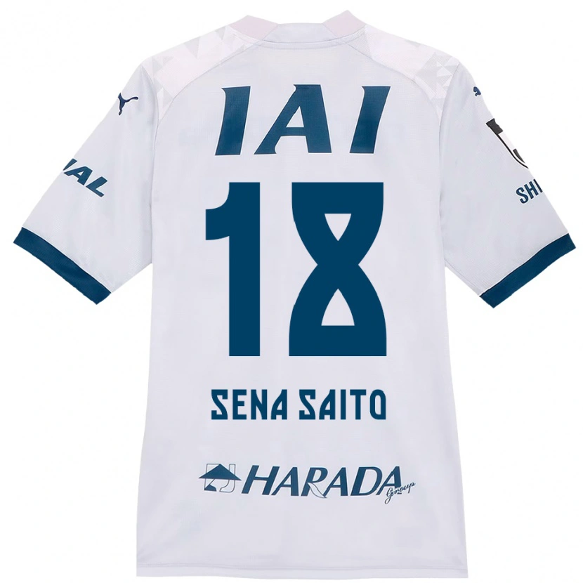 Danxen Criança Camisola Sena Saito #18 Branco Azul Royal Alternativa 2025/26 Camisa