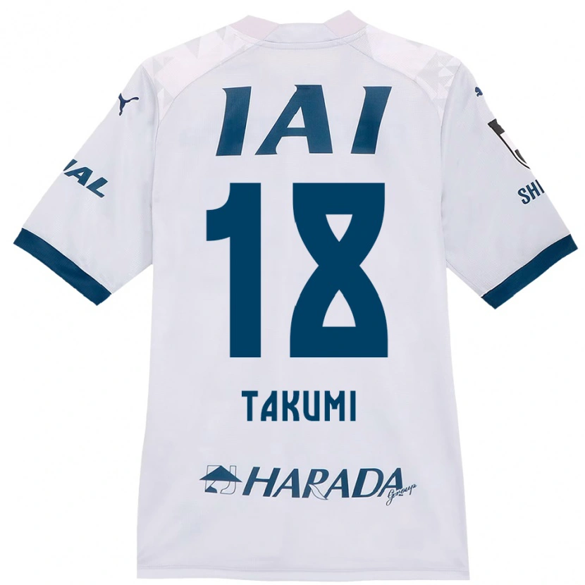 Danxen Criança Camisola Takumi Kato #18 Branco Azul Royal Alternativa 2025/26 Camisa