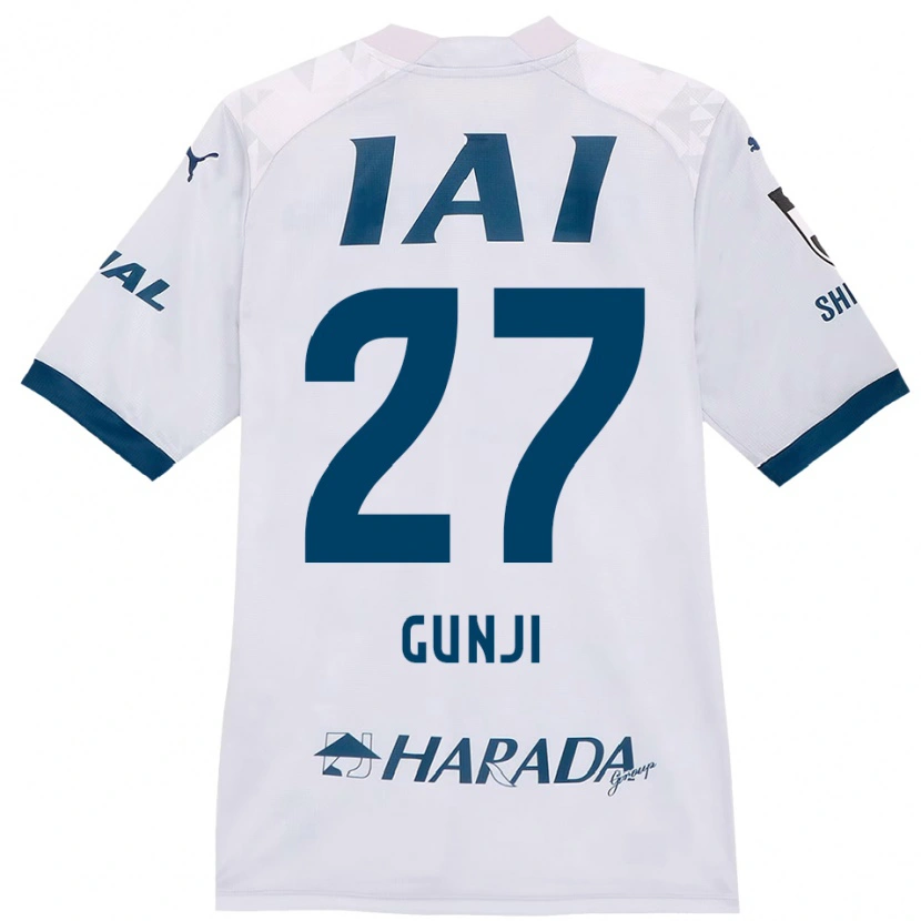 Danxen Criança Camisola Riku Gunji #27 Branco Azul Royal Alternativa 2025/26 Camisa