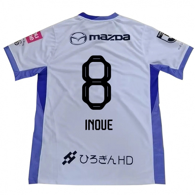 Danxen Criança Camisola Akashi Inoue #8 Branco Laranja Alternativa 2025/26 Camisa