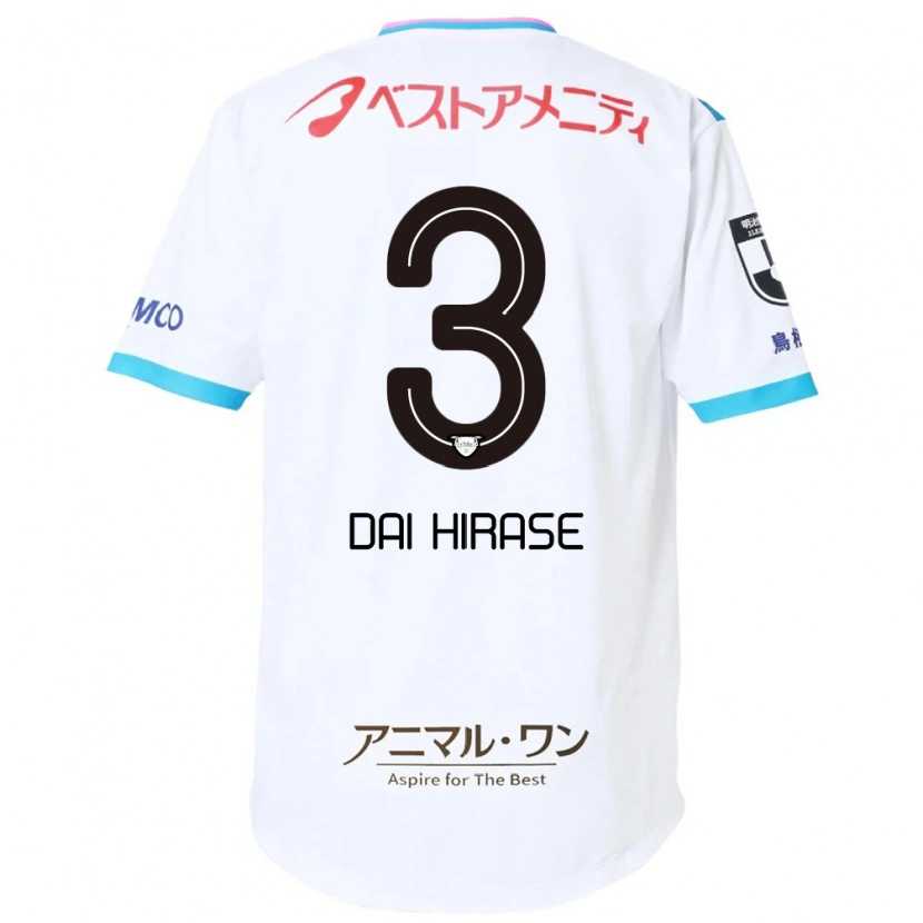 Danxen Criança Camisola Dai Hirase #3 Branco Rosa Alternativa 2025/26 Camisa