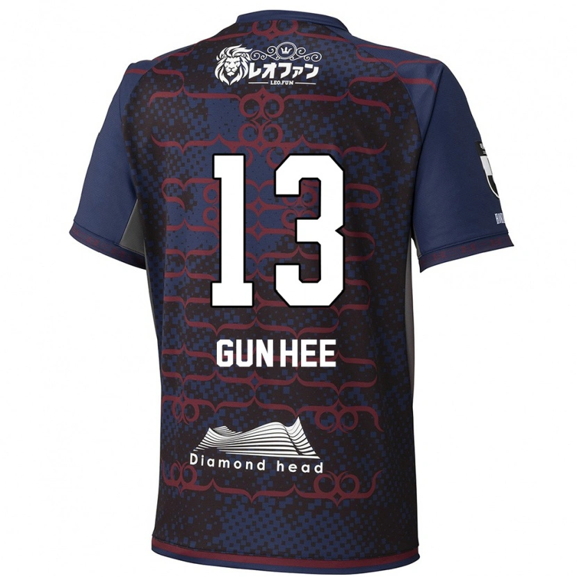 Danxen Criança Camisola Gun-Hee Kim #13 Azul Vermelho Alternativa 2025/26 Camisa