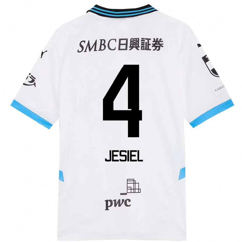 Danxen Criança Camisola Jesiel #4 Branco Azul Celeste Alternativa 2025/26 Camisa