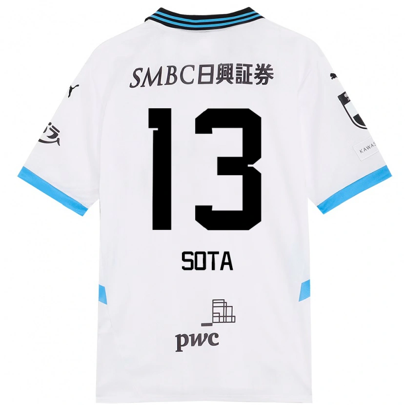 Danxen Criança Camisola Sota Miura #13 Branco Azul Celeste Alternativa 2025/26 Camisa