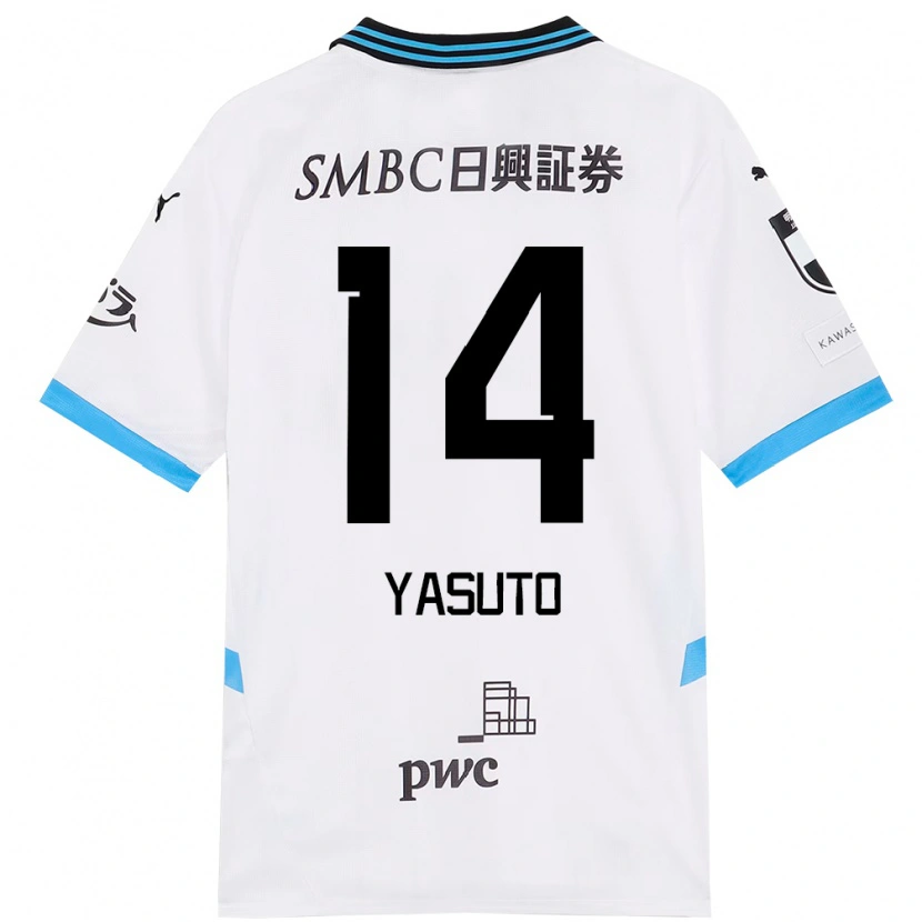 Danxen Criança Camisola Yasuto Wakizaka #14 Branco Azul Celeste Alternativa 2025/26 Camisa