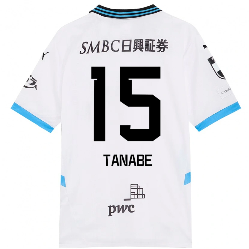 Danxen Criança Camisola Shuto Tanabe #15 Branco Azul Celeste Alternativa 2025/26 Camisa