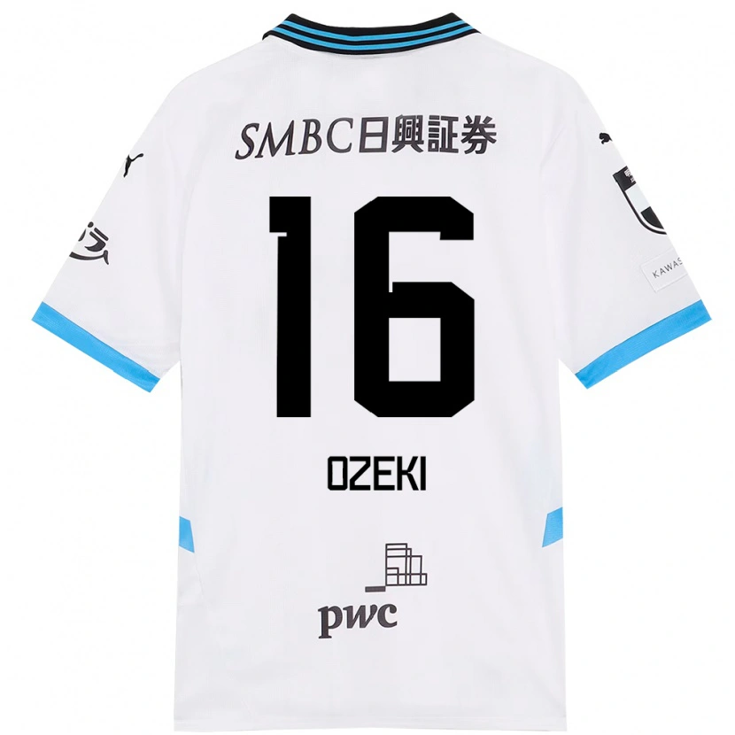 Danxen Criança Camisola Yuto Ozeki #16 Branco Azul Celeste Alternativa 2025/26 Camisa