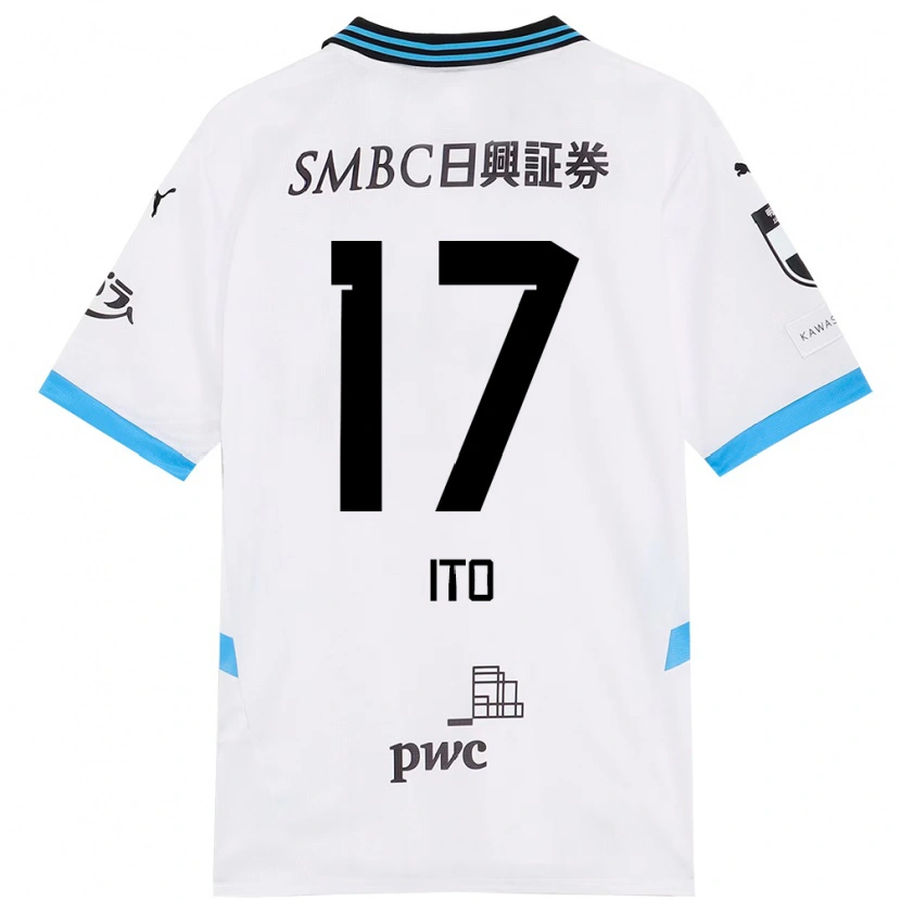 Danxen Criança Camisola Tatsuya Ito #17 Branco Azul Celeste Alternativa 2025/26 Camisa