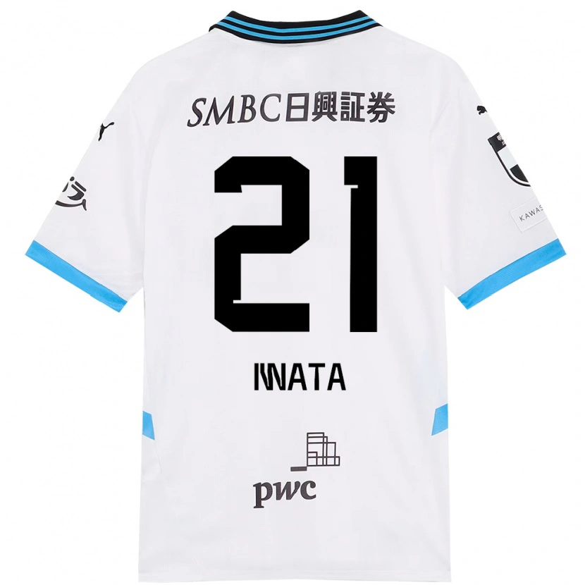 Danxen Criança Camisola Kantaro Iwata #21 Branco Azul Celeste Alternativa 2025/26 Camisa