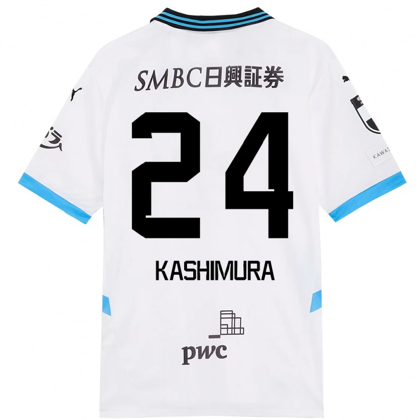 Danxen Criança Camisola Ryota Kashimura #24 Branco Azul Celeste Alternativa 2025/26 Camisa