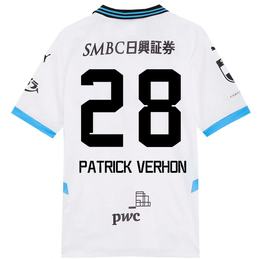Danxen Criança Camisola Patrick Verhon #28 Branco Azul Celeste Alternativa 2025/26 Camisa